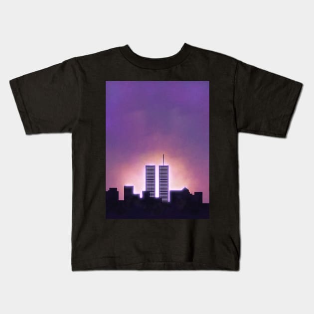 Twin Towers /vaporwave/ Kids T-Shirt by thekennedyway